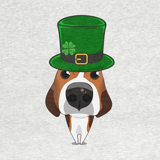 St Patrick Cute Kawaii Beagle Dog by Aliaksandr